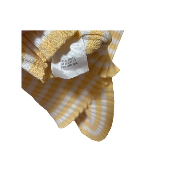 St. John Sport by Marie Gray Yellow White Striped Knit Tank Top  M/L Wool Blend - Picture 6 of 6